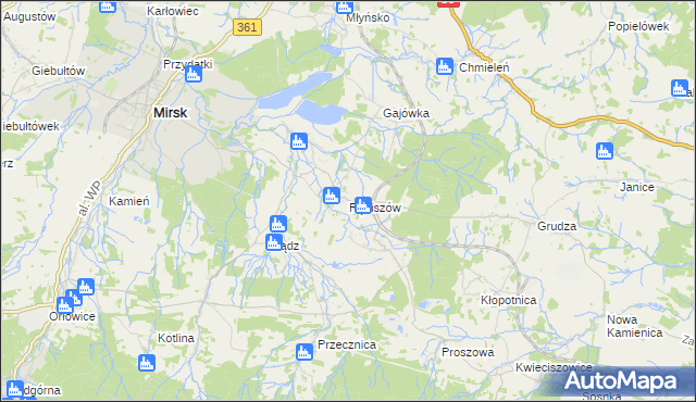 mapa Rębiszów, Rębiszów na mapie Targeo