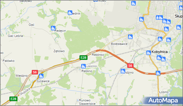 mapa Reblinko, Reblinko na mapie Targeo