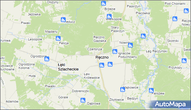 mapa Ręczno, Ręczno na mapie Targeo