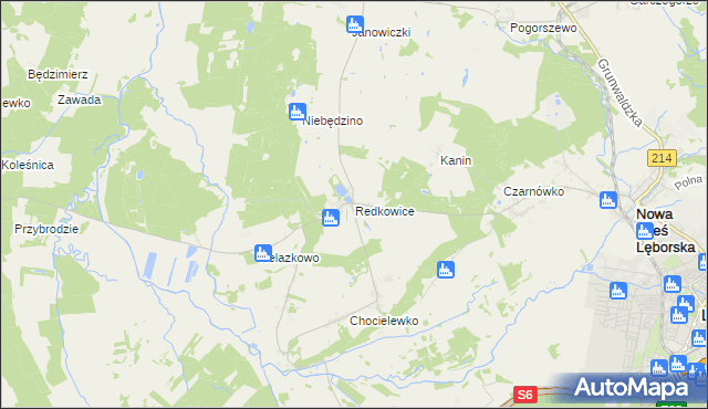 mapa Redkowice, Redkowice na mapie Targeo