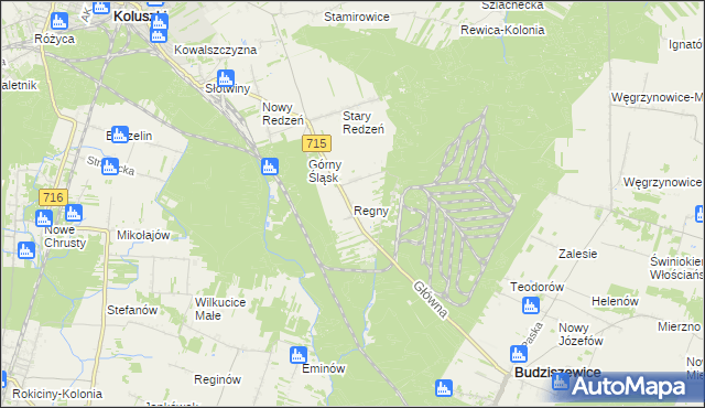 mapa Regny, Regny na mapie Targeo