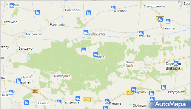 mapa Rejna, Rejna na mapie Targeo