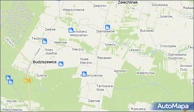 mapa Rękawiec, Rękawiec na mapie Targeo