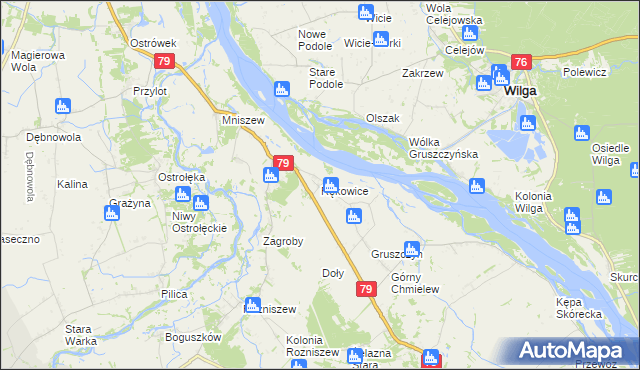 mapa Rękowice, Rękowice na mapie Targeo