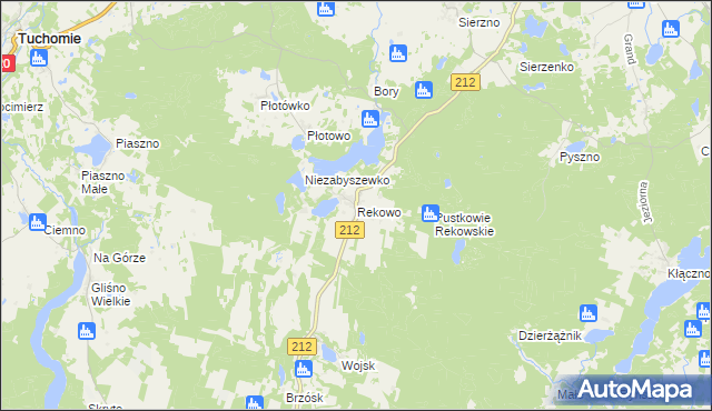 mapa Rekowo gmina Bytów, Rekowo gmina Bytów na mapie Targeo