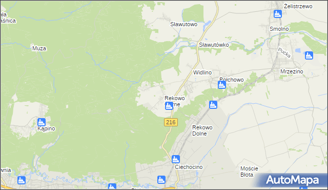 mapa Rekowo Górne, Rekowo Górne na mapie Targeo