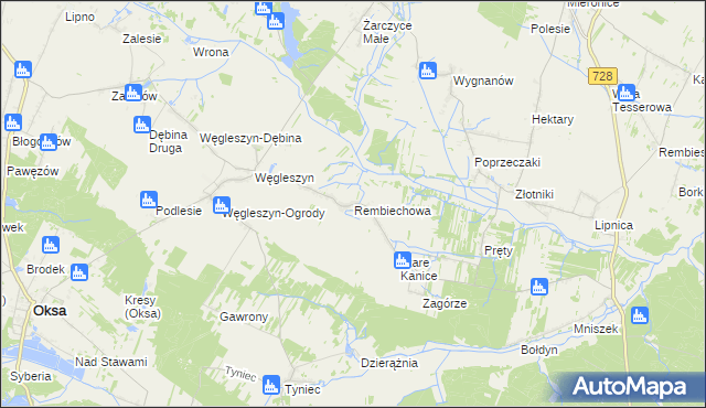 mapa Rembiechowa, Rembiechowa na mapie Targeo