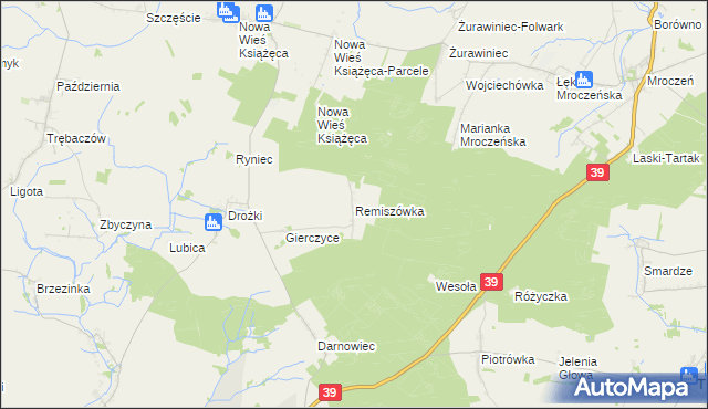 mapa Remiszówka, Remiszówka na mapie Targeo
