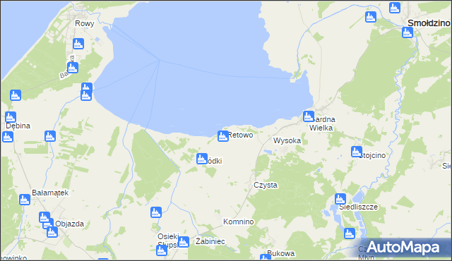 mapa Retowo gmina Smołdzino, Retowo gmina Smołdzino na mapie Targeo