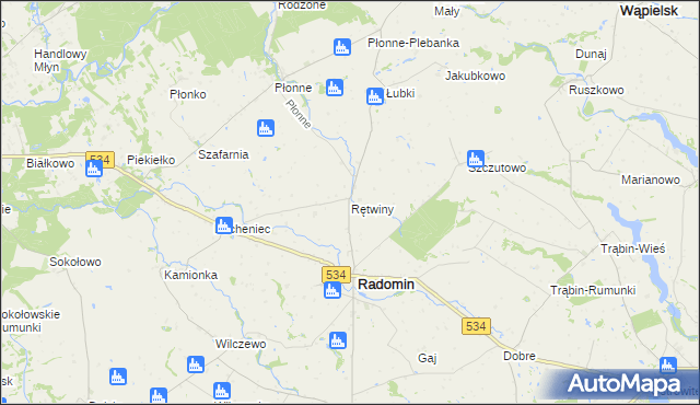 mapa Rętwiny, Rętwiny na mapie Targeo