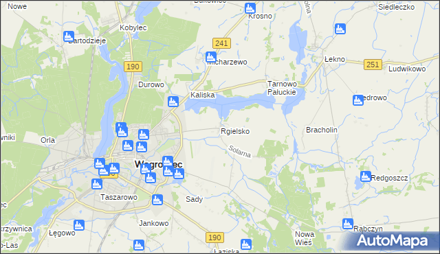 mapa Rgielsko, Rgielsko na mapie Targeo