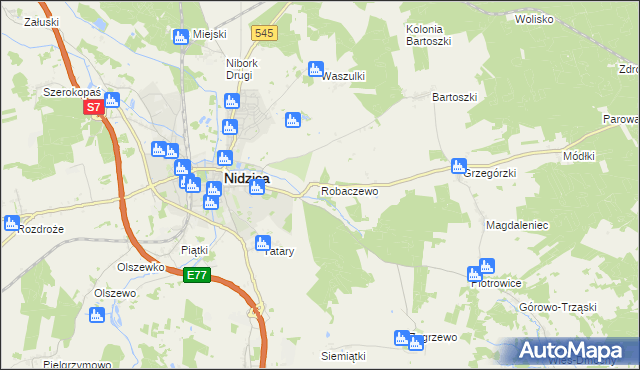 mapa Robaczewo, Robaczewo na mapie Targeo