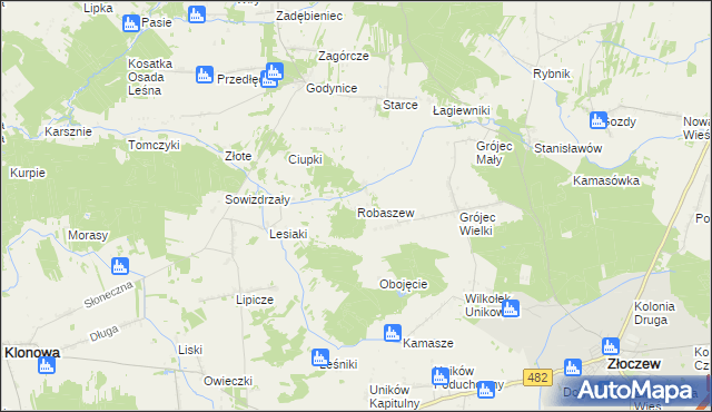 mapa Robaszew, Robaszew na mapie Targeo