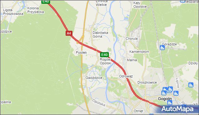 mapa Rogów Opolski, Rogów Opolski na mapie Targeo