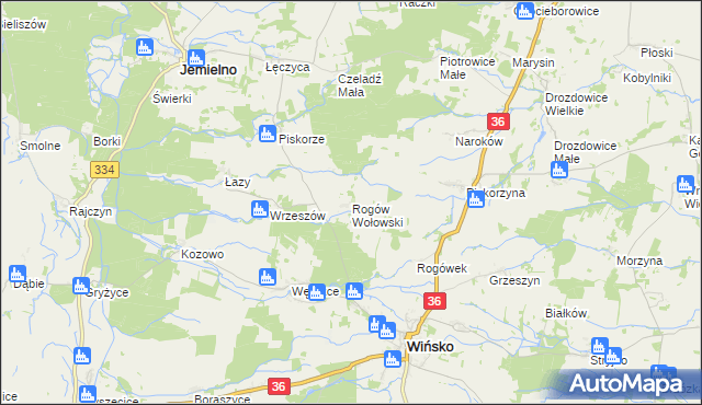 mapa Rogów Wołowski, Rogów Wołowski na mapie Targeo