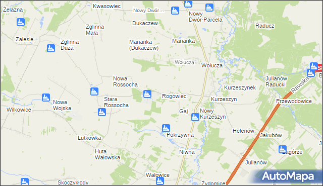 mapa Rogówiec, Rogówiec na mapie Targeo