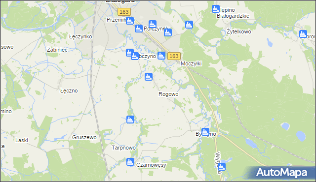 mapa Rogowo gmina Białogard, Rogowo gmina Białogard na mapie Targeo