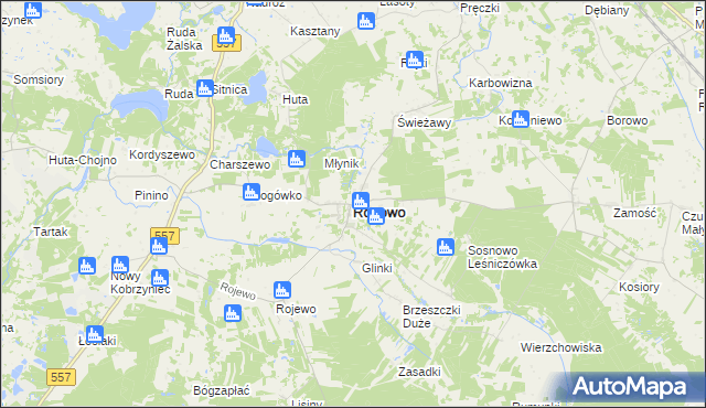 mapa Rogowo powiat rypiński, Rogowo powiat rypiński na mapie Targeo