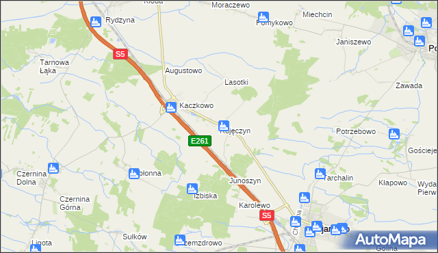 mapa Rojęczyn, Rojęczyn na mapie Targeo