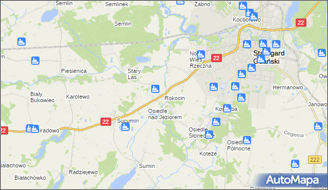 mapa Rokocin, Rokocin na mapie Targeo