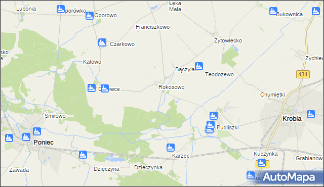 mapa Rokosowo Osada, Rokosowo Osada na mapie Targeo