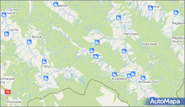 mapa Ropki, Ropki na mapie Targeo