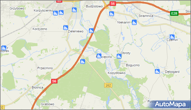 mapa Rościęcino, Rościęcino na mapie Targeo