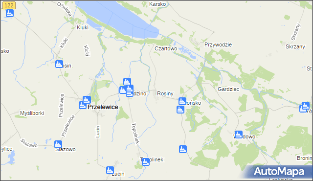 mapa Rosiny, Rosiny na mapie Targeo