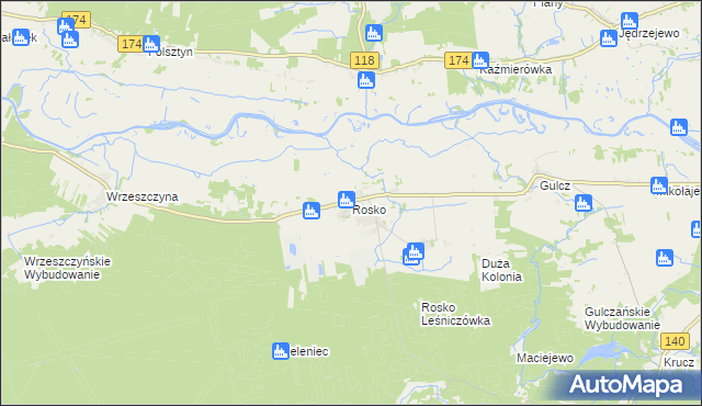 mapa Rosko, Rosko na mapie Targeo