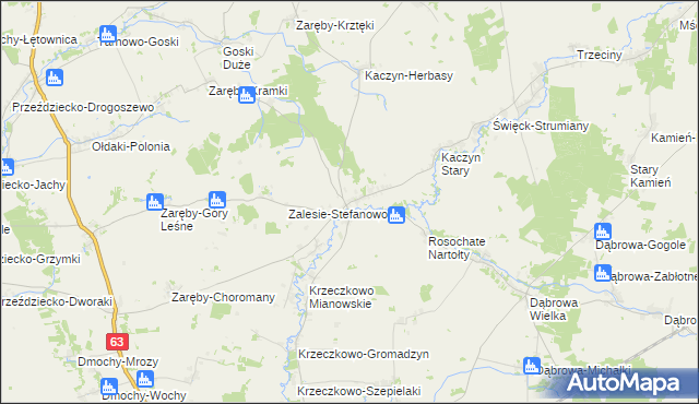 mapa Rosochate Kościelne, Rosochate Kościelne na mapie Targeo