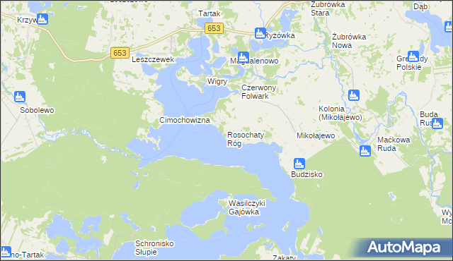 mapa Rosochaty Róg, Rosochaty Róg na mapie Targeo