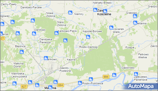 mapa Rostki-Daćbogi, Rostki-Daćbogi na mapie Targeo