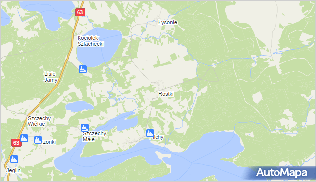 mapa Rostki gmina Pisz, Rostki gmina Pisz na mapie Targeo