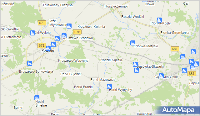 mapa Roszki-Sączki, Roszki-Sączki na mapie Targeo