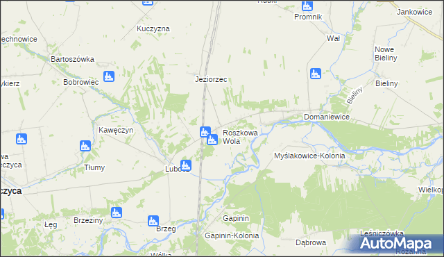 mapa Roszkowa Wola, Roszkowa Wola na mapie Targeo
