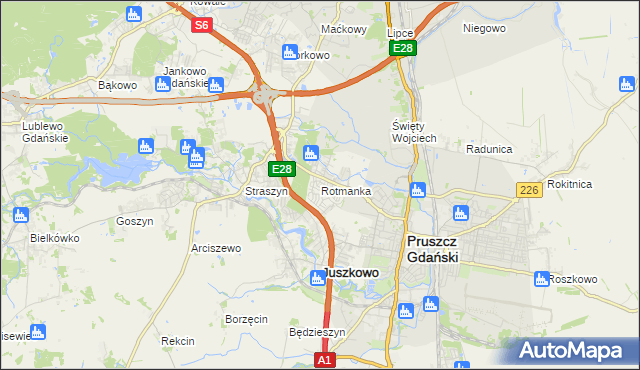 mapa Rotmanka, Rotmanka na mapie Targeo