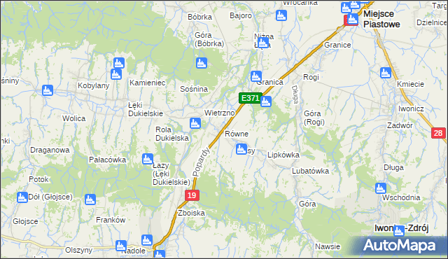 mapa Równe gmina Dukla, Równe gmina Dukla na mapie Targeo