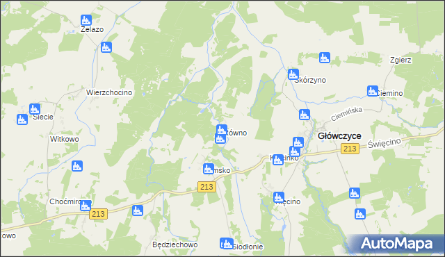 mapa Równo gmina Główczyce, Równo gmina Główczyce na mapie Targeo