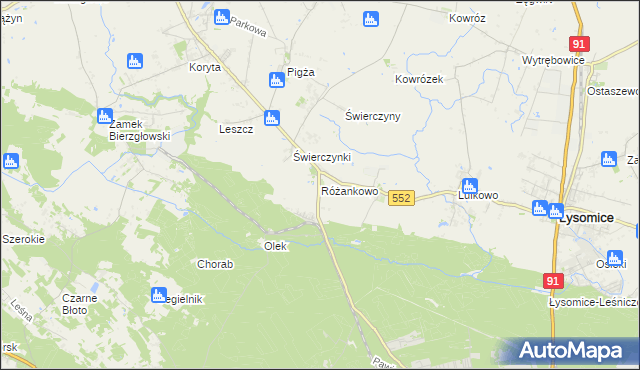 mapa Różankowo, Różankowo na mapie Targeo