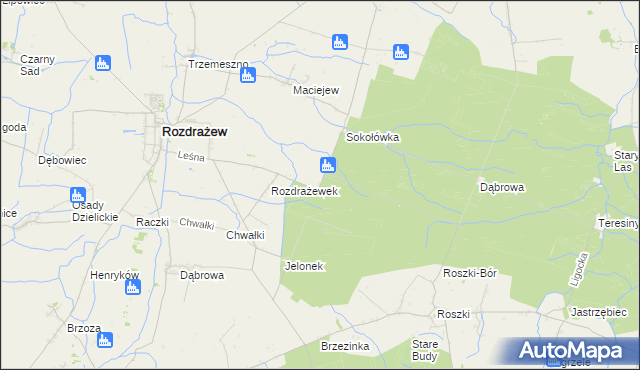 mapa Rozdrażewek gmina Krotoszyn, Rozdrażewek gmina Krotoszyn na mapie Targeo