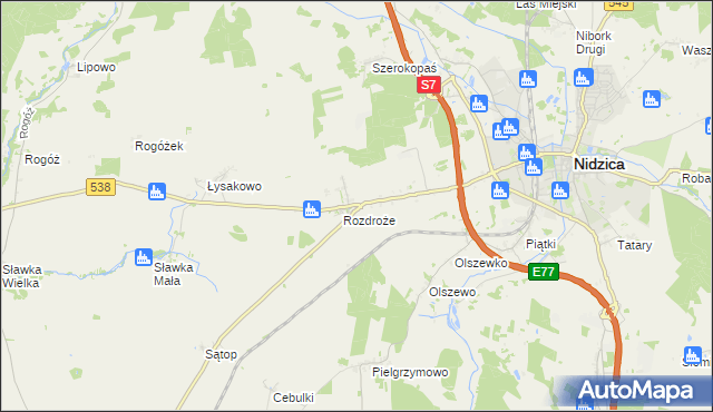 mapa Rozdroże Kolonia, Rozdroże Kolonia na mapie Targeo