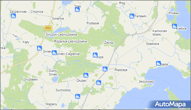 mapa Róże, Róże na mapie Targeo