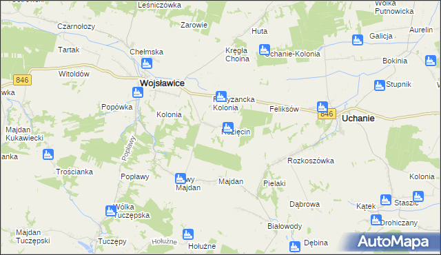 mapa Rozięcin, Rozięcin na mapie Targeo