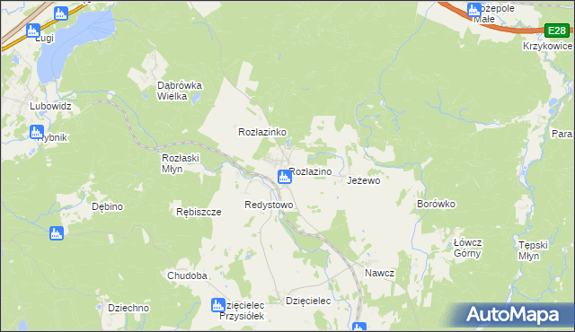 mapa Rozłazino gmina Łęczyce, Rozłazino gmina Łęczyce na mapie Targeo