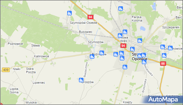 mapa Rożniątów, Rożniątów na mapie Targeo