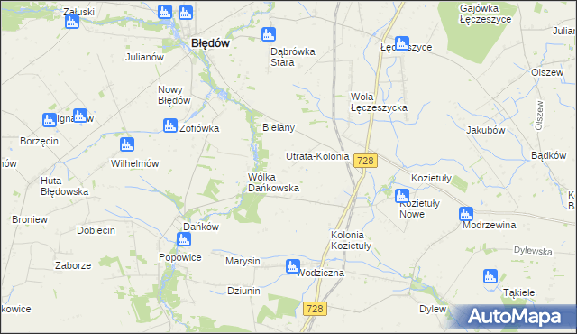 mapa Roztworów gmina Błędów, Roztworów gmina Błędów na mapie Targeo