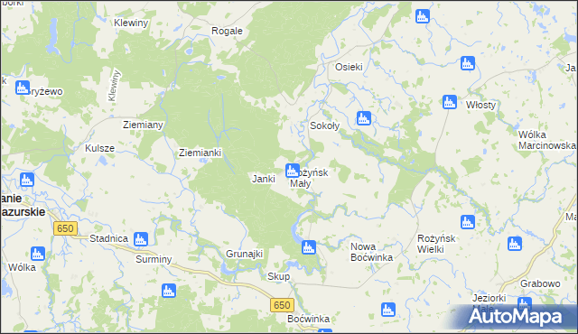 mapa Rożyńsk Mały, Rożyńsk Mały na mapie Targeo