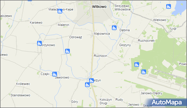 mapa Ruchocin, Ruchocin na mapie Targeo