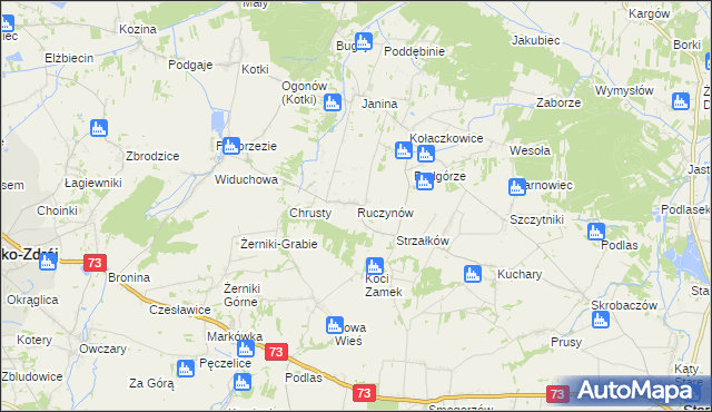 mapa Ruczynów, Ruczynów na mapie Targeo