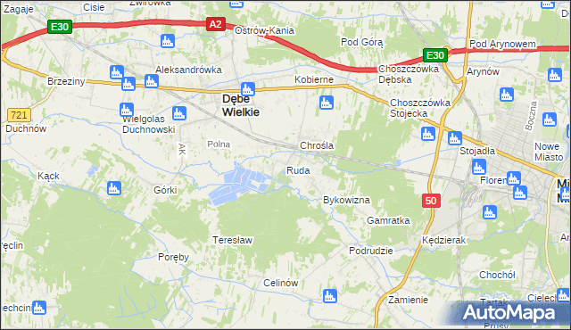 mapa Ruda gmina Dębe Wielkie, Ruda gmina Dębe Wielkie na mapie Targeo